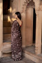 Brown satin Chikan- Gara saree