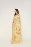 Yellow chikan- mukaish saree