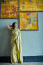 Pastel yellow parsi gara saree