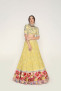 Yellow chikan mukaish Lehenga