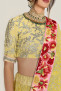 Yellow chikan mukaish Lehenga