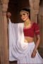 White heavy chikan lehenga