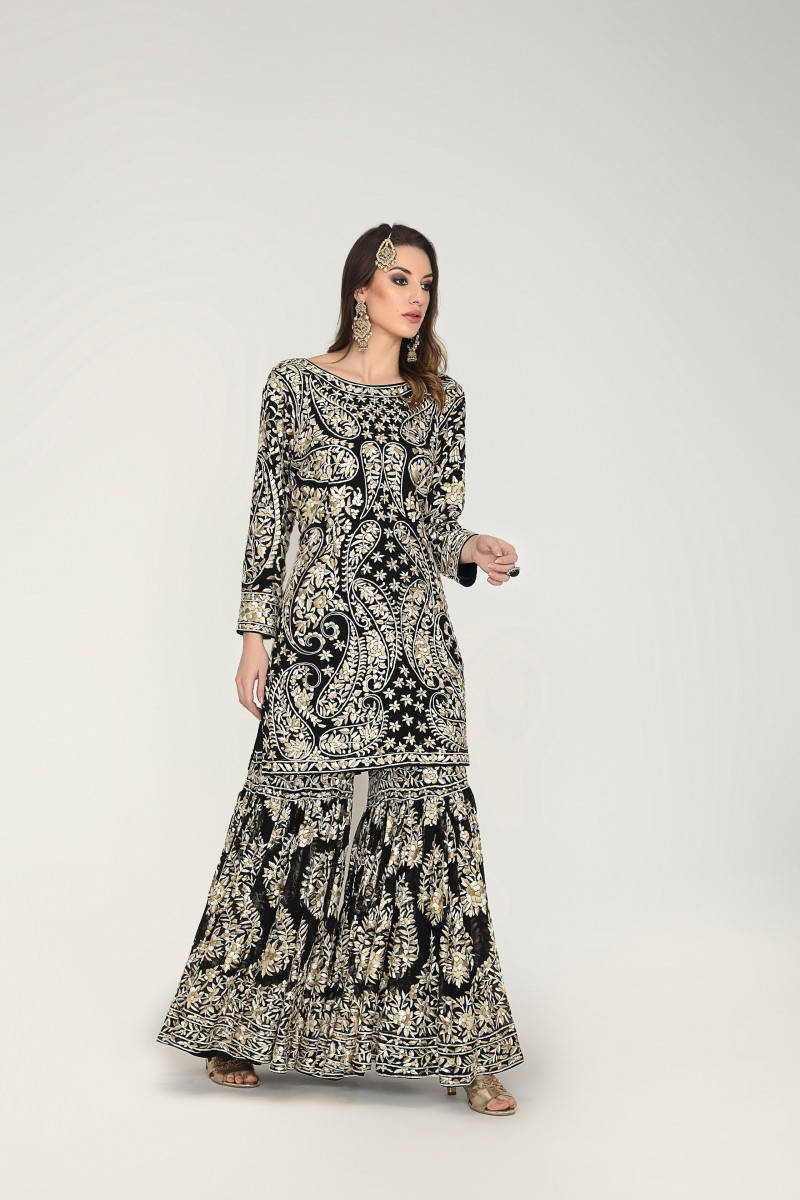 Black gara gharara set